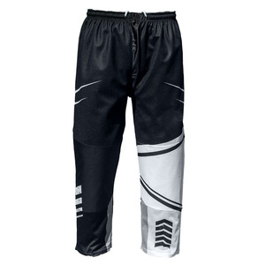 Custom color White/black Inline Hockey Pants Lightweight Stretch Mesh <b>Knee</b> Panels Fully Sublimated <b>Ice</b> hockey pant - Product Image 5