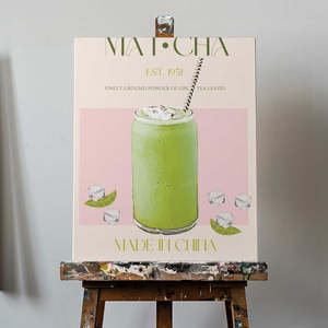 โปสเตอร์เครื่องดื่มมัทฉะสุดเท่ แผ่นป้ายตกแต่งสไตล์เก๋สำหรับร้านกาแฟหรือตกแต่งบ้าน - Product Image 4