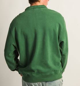 Luxe 500gsm coton demi fermeture éclair sweat poids lourd hommes pull Streetwear sweat impression personnalisée en gros - Product Image 5