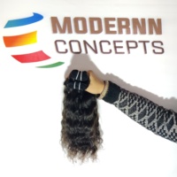 Extensions de cheveux humains Remy 100% naturels vierges, alignés aux cuticules, bouclés, couleur noire, provenant de temple indien, avec ondulations profondes lâches