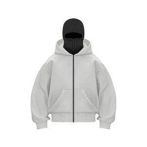 Sudadera con Capucha Ninja de Algodón Liso de Alta Calidad para Hombre, Diseño 2025, Personalizable, 430gsm, Transpirable, con Cierre - Product Image 4