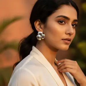 Boucles d'oreilles tendance pour femmes avec argent 925 et grenat, style religieux en or rose, cadeau de bijoux - Product Image 3