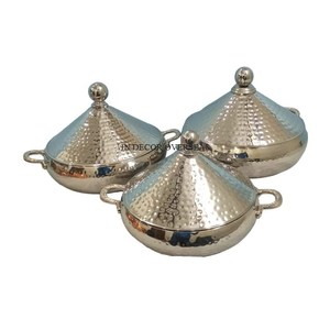 Most Demanded Hot Selling Luxurious Quality Metal Made Hammered Texture Copper Antique Finished Round Shape Ruffoni Casseroles - Product Image 6