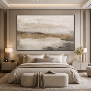 Textured Wabi Sabi Abstract Landscape Painting <b>Framed</b> <b>Canvas</b> Art Minimalist Oil Hand Painted Indoor Decor - Product Image 1