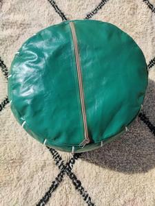 Pouf ottoman en cuir véritable fait main, coussin de sol bohème, design artisanal, écologique, doux et pliable pour la décoration intérieure de la chambre à coucher - Product Image 5