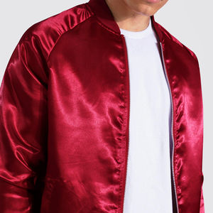 Chaqueta de invierno de satén para hombre, chaqueta de invierno de satén de diseño personalizado, manga larga, ropa de invierno informal lisa, chaquetas de béisbol para hombre - Product Image 3