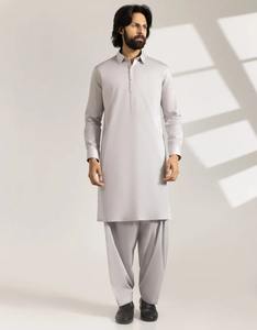 Traje Shalwar Kameez Informal de Algodón Gris Claro de Último Diseño 2026, Hecho en Fábrica, para Hombre, Ropa de Verano a Precio Económico - Product Image 6