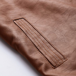 Chaqueta de Motero de Cuero Genuino Marrón para Hombre, Piel de Vacuno Auténtica con Forro Cálido, Corte Ajustado, Estilo Clásico de Motociclista, Elegante para Usar en Todas las Estaciones - Product Image 5