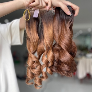 Paquetes de color hinchable Ombre de cabello crudo de alta calidad con frontal y paquetes para hacer pelucas - Product Image 4