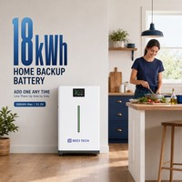 Batterie solaire au lithium BEES TECH 18 kWh 51,2 V 360 Ah en stock UE avec design lumineux, surveillance via application BT pour alimentation hors réseau de cabane