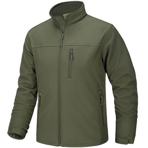 Men's Soft Shell Winter <b>Jacket</b> <b>Fleece</b> <b>Lining</b> Waterproof Breathable Stand Collar Outdoor Hunting Insulated Zipper Closure Pockets - Product Image 4