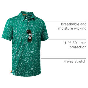 Polo de Golf Elástico de Alta Calidad, Absorbe la Humedad y Protege de los Rayos UV para Días Soleados, Diseño de Corte Regular, Camisetas Polo para Hombre - Product Image 5