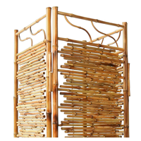 Paravent en bambou traditionnel, cloison de séparation de pièce en bois rustique, artisanal, 3 panneaux, pliable, mobile, installation facile
