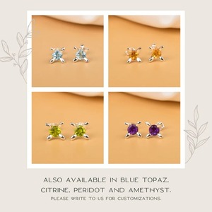 2025 Natural Garnet <b>Stud</b> Earrings 925 Sterling <b>Silver</b> January Birthstone Jewelry for Women Girls Gift Wholesale Custom Export - Product Image 6