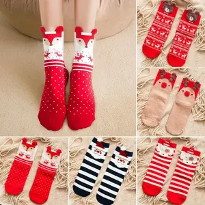 Calcetines de Nailon con Estampado Navideño de Dibujos Animados, Talla Única, Hasta la Rodilla, Antideslizantes, Desechables, Transpirables, con Logotipo Personalizado para Uso Diario, Primavera - Product Image 1