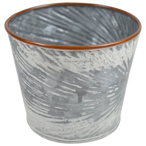El mejor precio de venta, macetas de Metal de jardín galvanizadas negras, cubo para su decoración del hogar interior y exterior, maceta de flores - Product Image 5