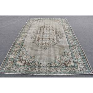 Tapis Turc Vintage Classique Beige Vert 6.2 X 9.5ft Large Zone Patchwork Laine avec Support en Latex pour Couloir ou Chambre - Product Image 1