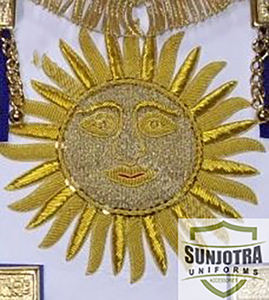 ผ้ากันเปื้อนชุดเดรสแกรนด์มาสเตอร์ที่มีคุณภาพดีที่สุดปักด้วยมือบนหนังจริงกรุณาเรียกร้องราคาสำหรับการปักต้นแบบผ้ากันเปื้อนอิฐ - Product Image 6