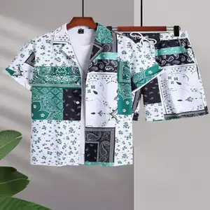 Tallas americanas transpirables 2024 Nuevo conjunto de 2 piezas Jogging Suit Conjuntos de verano Ropa de hombre de alta calidad Camiseta de verano y Short Se