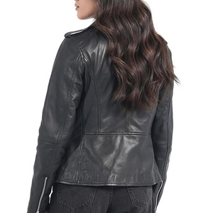 Chaqueta de Cuero para Mujer de Primera Calidad, Longitud Regular, Piel de Oveja, Acolchada, Tejida, Transpirable, Ecológica y Ligera - Product Image 3