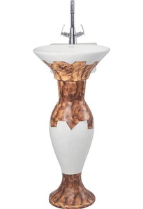 Céramique moderne Lavabo articles sanitaires salle de bain creux naturel gris marbre pierre bol d'eau bassin toilette Table de lavage piédestal éviers - Product Image 6