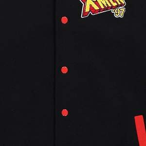 Chaqueta de invierno con manga de cuero genuino para hombre, mezcla de lana, Softshell, Puffer con bordado Varsity Letter Pattern Varsity Style - Product Image 5