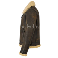 Blouson d'aviateur vintage en cuir B3 pour hommes blouson d'aviateur en cuir de mouton véritable Sherpa pour college boy d'hiver