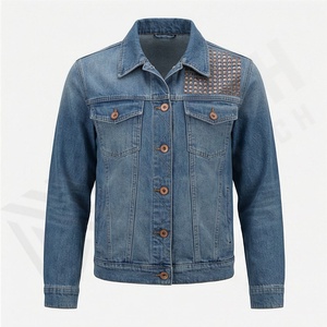 Jeans Jackets Solid Color Casual Jacket <b>Covered</b> <b>Button</b> Women Jean Coat Stylish Outerwear Fashion Streetwear Top Customized Color - Product Image 1