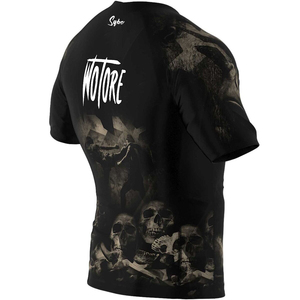 Rashguard OEM ODM Rash Guard Hombres Sublimación Impreso Spandex Bjj Rash Guard Gimnasio Surf Buceo Rashguard Camisas de compresión MMA - Product Image 3