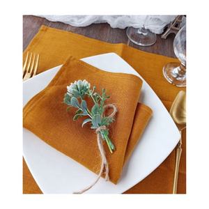 Solid Half White Ultra Decorative Customizable Big Size Table <b>Napkins</b> Simple Authentic Plain Dyed Design Washable 100% Cotton - Product Image 3