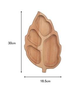 Plateau à collation en forme de feuille - 4 sections 29×17 cm - Product Image 3