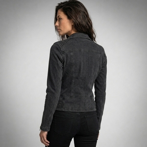 Veste en jean pour femme, collection hiver 2026, en coton imprimé, design personnalisé, respirante, prix raisonnable, vente en gros - Product Image 2