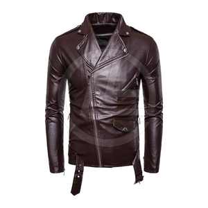 Veste en cuir faite à la main pour hommes avec coutures de qualité supérieure Veste en cuir souple avec coupe épurée Veste de moto classique pour hommes - Product Image 1