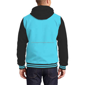 Lightweight Cotton Fleece Varsity <b>Jacket</b> for <b>Men</b> All-Season Casual Streetwear Letterman Coat - Product Image 2