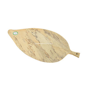 Bandeja de madera natural para servir utensilios de cocina ecológicos Plato decorativo para servir comidas o aperitivos - Product Image 1
