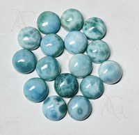 Larimar rond cabochon blanc bleu pierre précieuse en vrac en gros fabrication de bijoux en argent dos plat 3mm à 30mm pectolite bleu ciel