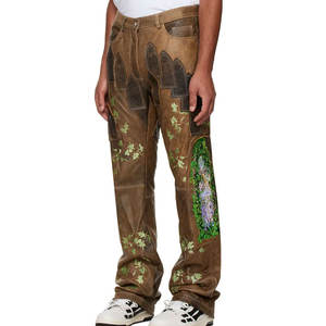 2024 pantalon en cuir pour hommes sur mesure couleur unie style haute rue avec quantité minimale de commande bas nouvelle tenue - Product Image 5