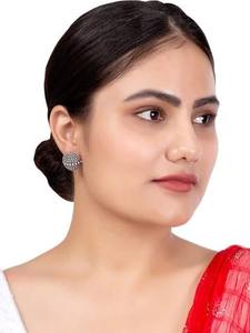 <b>Top</b> Trending Oxidized <b>Silver</b> Vintage Tribal Jhumki Drop Earrings for Ethnic Wear Party Gift at Best Price - Product Image 5