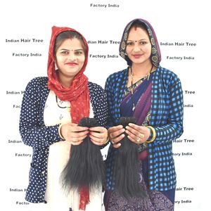 Extensions de cheveux vierges 100% naturelles, cheveux humains indiens de temple, lisses, Remy, double trame, matière première brute, non traitées chimiquement - Product Image 2