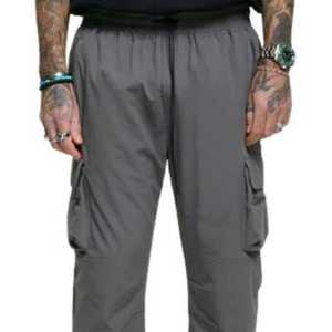 Pantalones Deportivos de Algodón para Hombre, Estilo Urbano, Cintura Elástica, Hip Hop, Lisos, Tejido, Tallas Grandes, Tipo Cargo - Product Image 4