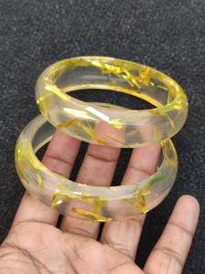 Moda colorida suave Irregular resina ecológica modelo religioso translúcido encantos brazaletes gruesos mujeres Pulseras de Moda - Product Image 4