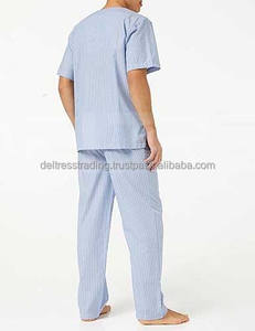 Ensemble de vêtements de nuit pour hommes de qualité supérieure Peignoir respirant à manches courtes 2 pièces en tricot à un prix - Product Image 4