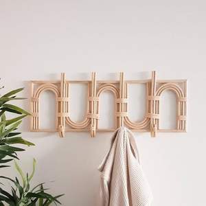 Elegant Decorative Rattan <b>Towel</b> <b>Rack</b> With Modern Aesthetic Perfect For Enhancing Kitchen Bathroom And Outdoor Interior Design - Product Image 2