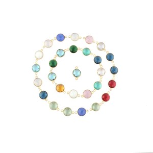 Lunette connecteur de breloque en pierre précieuse connecteur de pierre de naissance diamant à facettes bijoux fins pendentifs et breloques - Product Image 6