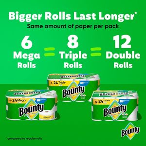 Bounty Quick-Size <b>Paper</b> Towels White 8 Family Triple Rolls 27 Regular Rolls - Product Image 3