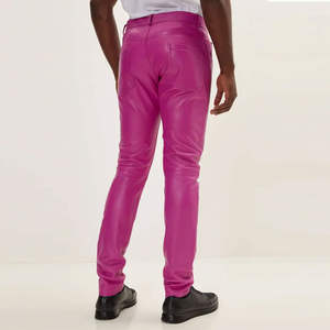 Pantalones de Cuero para Hombre al por Mayor, Pantalones de Motocicleta de Cuero Vacuno, Pantalones de Cuero Genuino para Hombre en Diseños OEM - Product Image 4