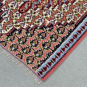 Petit tapis turc de 2,6 x 3,8 pieds, tapis vintage, tapis oriental rouge Kilim - Product Image 4