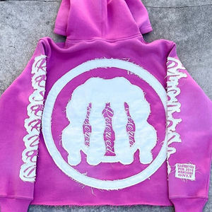 Fabricant de haute qualité unisexe personnalisé Vintage coton délavé au soleil en détresse fermeture éclair sweat à capuche zippé pour hommes - Product Image 4