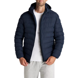 Chaqueta de exterior con logotipo personalizado, ligera, cortavientos, cálida, acolchada de algodón para hombre. - Product Image 1