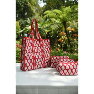 Bohomin - Juego de 3 Bolsas de Mano Portátiles Estilo Bohemio, Resistentes al Agua, con Cierre y Estampado a Mano - Product Image 1